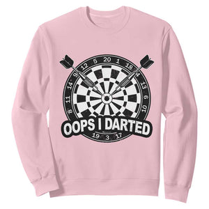 Funny Oops I Darted Sweatshirt Sarcastic Dartist Darts Lover Gift TS12 Light Pink Print Your Wear