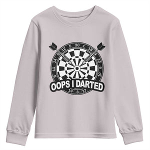 Funny Oops I Darted Youth Sweatshirt Sarcastic Dartist Darts Lover Gift TS12 Ice Gray Print Your Wear