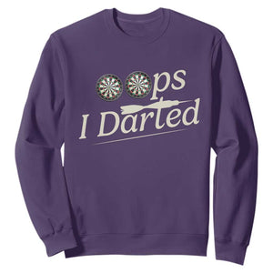 Oops I Darted Sweatshirt Funny Pub Darts Lover TS12 Purple Print Your Wear