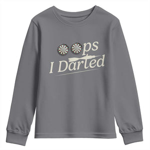 Oops I Darted Youth Sweatshirt Funny Pub Darts Lover TS12 Charcoal Print Your Wear