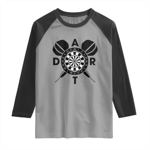 Vintage Dartboard Gift Idea For Dart Lover Raglan Shirt TS12 Sport Gray Black Print Your Wear