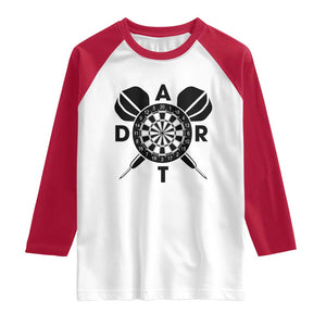 Vintage Dartboard Gift Idea For Dart Lover Raglan Shirt TS12 White Red Print Your Wear