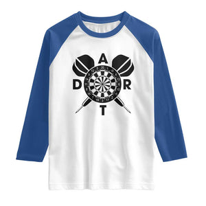 Vintage Dartboard Gift Idea For Dart Lover Raglan Shirt TS12 White Royal Print Your Wear
