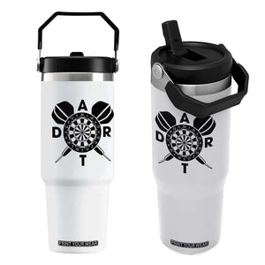 Vintage Dartboard Gift Idea For Dart Lover Flip Straw Tumbler TS12 One Size: 30 oz White Print Your Wear