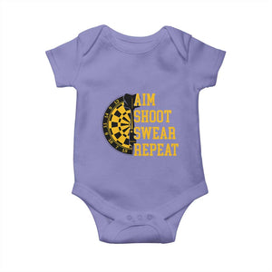 Funny Darts Retro Vintage Baby Onesie Aim Shoot Swear Repeat Dartist Gift TS12 Violet Print Your Wear