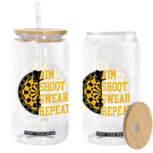 Funny Darts Retro Vintage Glass Can Aim Shoot Swear Repeat Dartist Gift TS12 Print Your Wear
