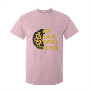 Funny Darts Retro Vintage T Shirt For Kid Aim Shoot Swear Repeat Dartist Gift TS12 Light Pink Print Your Wear