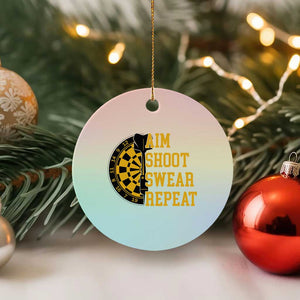 Funny Darts Retro Vintage Ceramic Ornament Aim Shoot Swear Repeat Dartist Gift TS12 1pc Pastel Print Your Wear