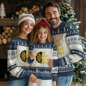 Funny Darts Retro Vintage Ugly Christmas Sweater Aim Shoot Swear Repeat Dartist Gift TS12 Beige Navy Print Your Wear