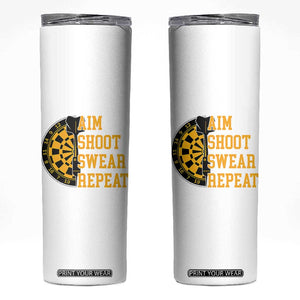 Funny Darts Retro Vintage Skinny Tumbler Aim Shoot Swear Repeat Dartist Gift TS12 White Print Your Wear