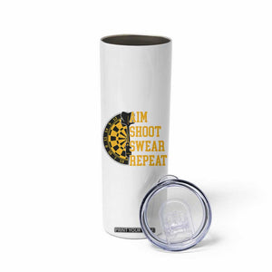 Funny Darts Retro Vintage Skinny Tumbler Aim Shoot Swear Repeat Dartist Gift TS12 Print Your Wear