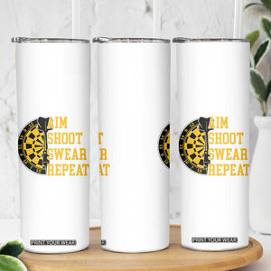 Funny Darts Retro Vintage Skinny Tumbler Aim Shoot Swear Repeat Dartist Gift TS12 Print Your Wear