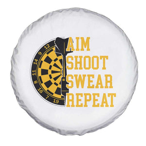 Funny Darts Retro Vintage Spare Tire Cover Aim Shoot Swear Repeat Dartist Gift TS12 Print Your Wear