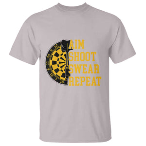 Funny Darts Retro Vintage T Shirt Aim Shoot Swear Repeat Dartist Gift TS12 Ice Gray Print Your Wear