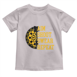 Funny Darts Retro Vintage Toddler T Shirt Aim Shoot Swear Repeat Dartist Gift TS12 Ice Gray Print Your Wear