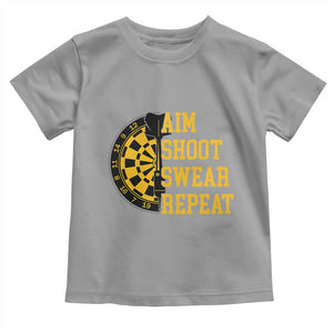 Funny Darts Retro Vintage Toddler T Shirt Aim Shoot Swear Repeat Dartist Gift TS12 Sport Gray Print Your Wear