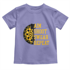Funny Darts Retro Vintage Toddler T Shirt Aim Shoot Swear Repeat Dartist Gift TS12 Violet Print Your Wear