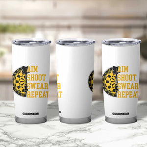 Funny Darts Retro Vintage Tumbler Cup Aim Shoot Swear Repeat Dartist Gift TS12 Print Your Wear
