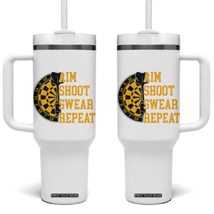 Funny Darts Retro Vintage Tumbler With Handle Aim Shoot Swear Repeat Dartist Gift TS12 One Size: 40 oz White Print Your Wear