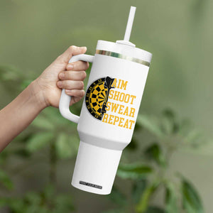 Funny Darts Retro Vintage Tumbler With Handle Aim Shoot Swear Repeat Dartist Gift TS12 Print Your Wear