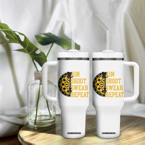 Funny Darts Retro Vintage Tumbler With Handle Aim Shoot Swear Repeat Dartist Gift TS12 Print Your Wear