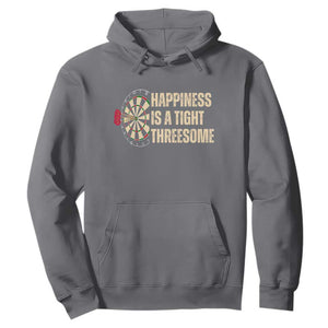 Funny Darts Happiness Is A Tight Threesome Hoodie Vintage Dartist Gift TS12 Charcoal Print Your Wear