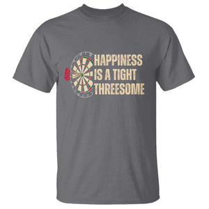 Funny Darts Happiness Is A Tight Threesome T Shirt Vintage Dartist Gift TS12 Charcoal Print Your Wear