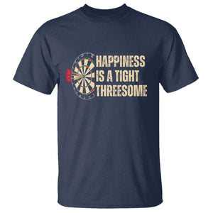 Funny Darts Happiness Is A Tight Threesome T Shirt Vintage Dartist Gift TS12 Navy Print Your Wear