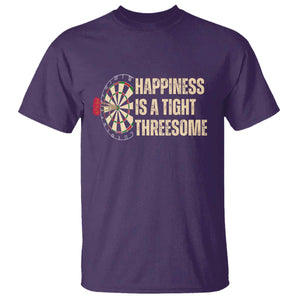 Funny Darts Happiness Is A Tight Threesome T Shirt Vintage Dartist Gift TS12 Purple Print Your Wear