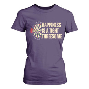 Funny Darts Happiness Is A Tight Threesome T Shirt For Women Vintage Dartist Gift TS12 Purple Print Your Wear