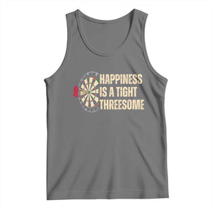 Funny Darts Happiness Is A Tight Threesome Tank Top Vintage Dartist Gift TS12 Black Heather Print Your Wear