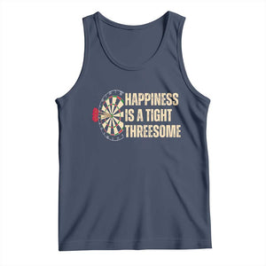 Funny Darts Happiness Is A Tight Threesome Tank Top Vintage Dartist Gift TS12 Navy Print Your Wear