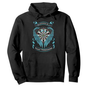 Dart Player Sport Hoodie Darts Happiness Is A Tight Threesome TS12 Black Print Your Wear