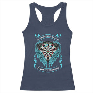 Dart Player Sport Racerback Tank Top Darts Happiness Is A Tight Threesome TS12 Navy Print Your Wear