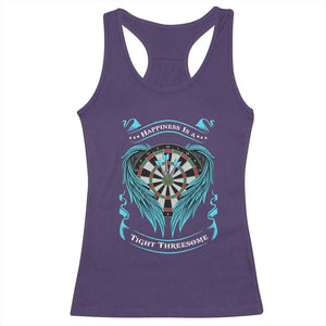 Dart Player Sport Racerback Tank Top Darts Happiness Is A Tight Threesome TS12 Purple Print Your Wear