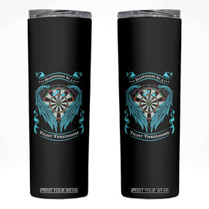 Dart Player Sport Skinny Tumbler Darts Happiness Is A Tight Threesome TS12 Black Print Your Wear