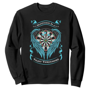 Dart Player Sport Sweatshirt Darts Happiness Is A Tight Threesome TS12 Black Print Your Wear