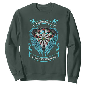Dart Player Sport Sweatshirt Darts Happiness Is A Tight Threesome TS12 Dark Forest Green Print Your Wear