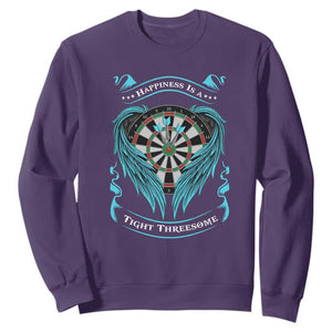 Dart Player Sport Sweatshirt Darts Happiness Is A Tight Threesome TS12 Purple Print Your Wear