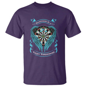 Dart Player Sport T Shirt Darts Happiness Is A Tight Threesome TS12 Purple Print Your Wear