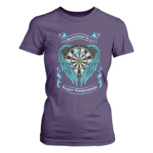 Dart Player Sport T Shirt For Women Darts Happiness Is A Tight Threesome TS12 Purple Print Your Wear