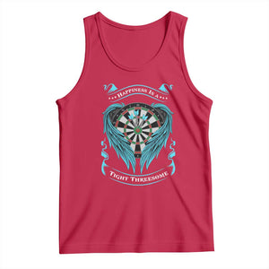 Dart Player Sport Tank Top Darts Happiness Is A Tight Threesome TS12 Red Print Your Wear