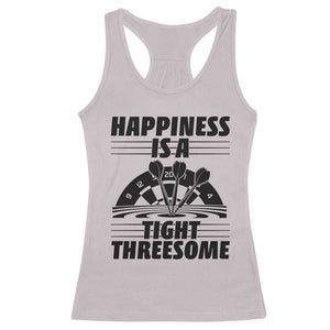 Dirty Joke Darts Gift Racerback Tank Top Darts Happiness Is A Tight Threesome TS12 Ice Gray Print Your Wear