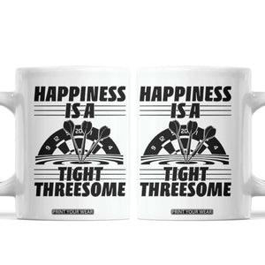 Dirty Joke Darts Gift Coffee Mug Darts Happiness Is A Tight Threesome TS12 White Print Your Wear