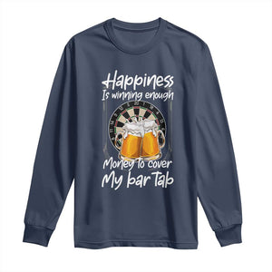 Bar Tab Darts Player Gift Long Sleeve Shirt Winning Money To Cover My Bar Tab TS12 Navy Print Your Wear