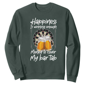 Bar Tab Darts Player Gift Sweatshirt Winning Money To Cover My Bar Tab TS12 Dark Forest Green Print Your Wear