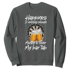 Bar Tab Darts Player Gift Sweatshirt Winning Money To Cover My Bar Tab TS12 Dark Heather Print Your Wear