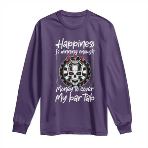Darts Lover Drinking Game Long Sleeve Shirt Winning Money To Cover My Bar Tab TS12 Purple Print Your Wear