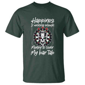 Darts Lover Drinking Game T Shirt Winning Money To Cover My Bar Tab TS12 Dark Forest Green Print Your Wear