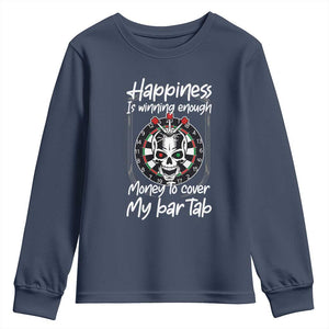 Darts Lover Drinking Game Youth Sweatshirt Winning Money To Cover My Bar Tab TS12 Navy Print Your Wear